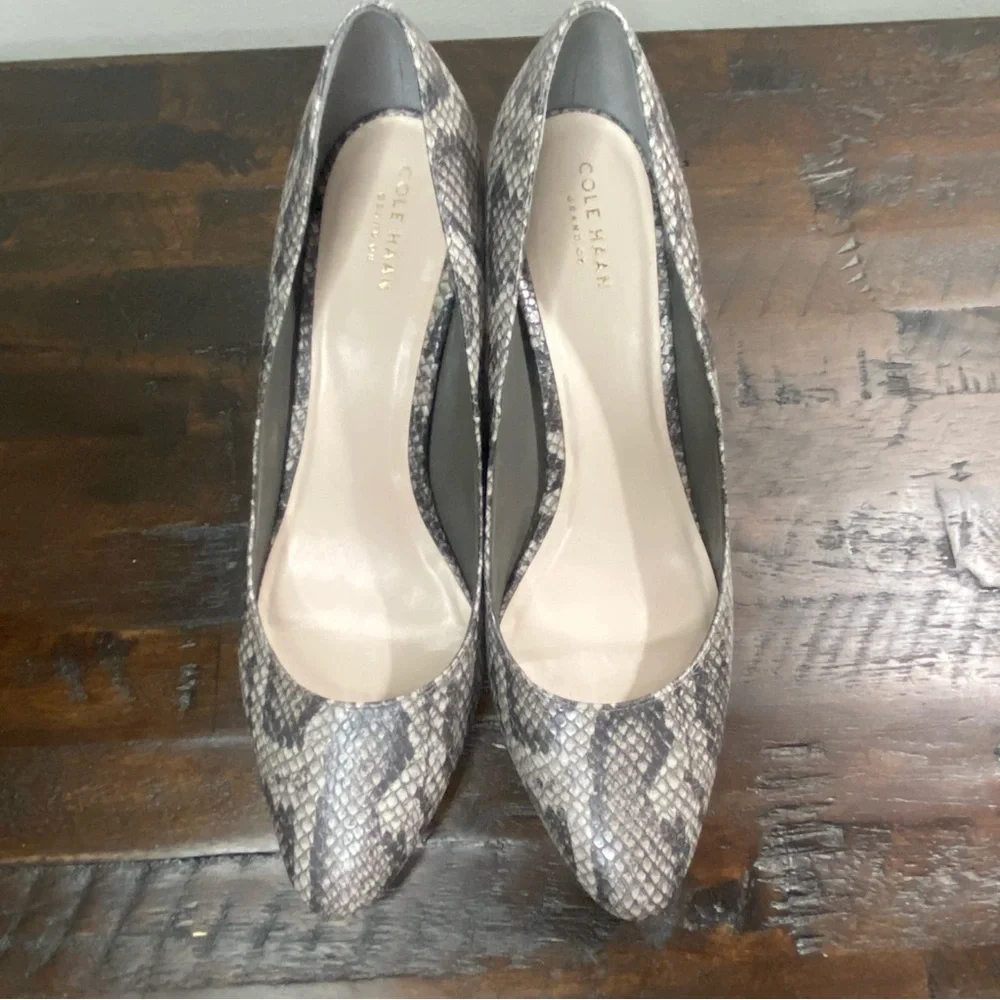 Cole Haan Grand OS Snakeskin Wedge Shoe Heel Size 10